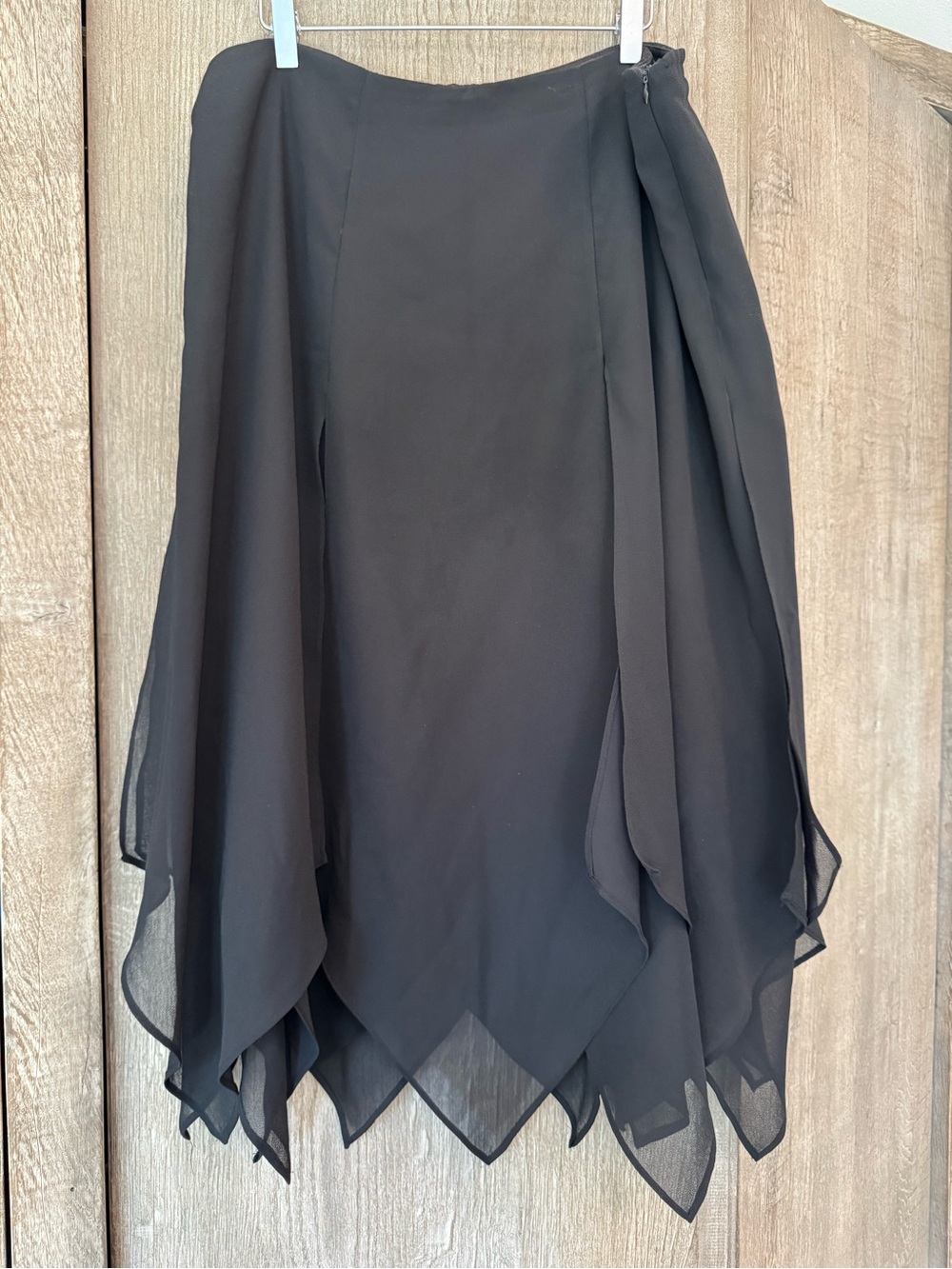 J.B.S. Asymmetrical Black Flowy Skirt